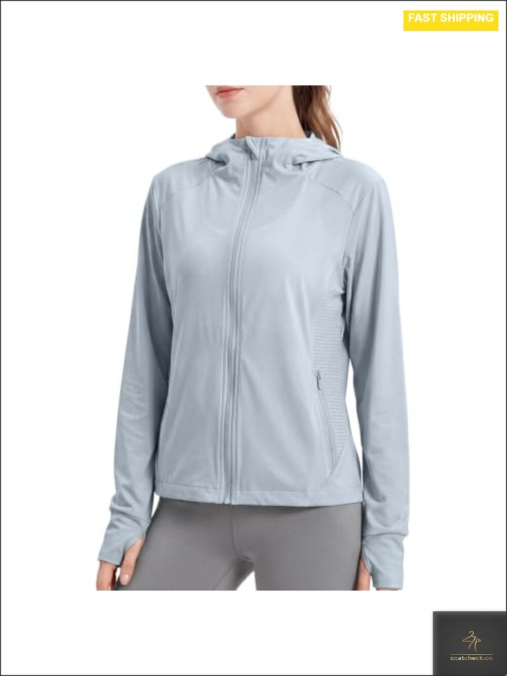 Women's UPF 50+ Full Zip Athletic Jacket with Hood